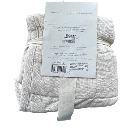 NWT Casaluna Heavyweight Linen Blend Pillow Sham Standard Size Neutral Bedding - Picture 2 of 6